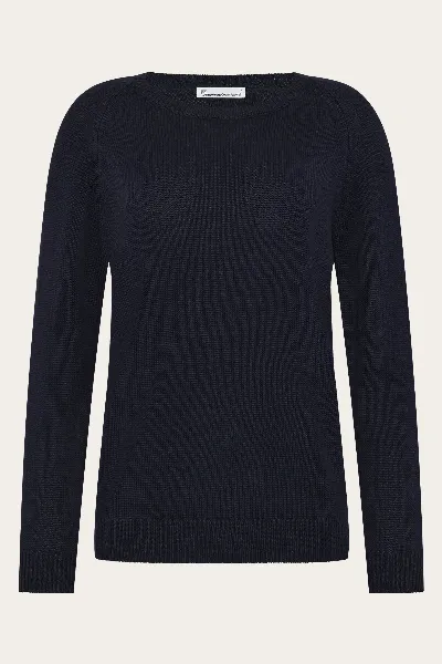 KnowledgeCotton Apparel KnowledgeCotton Apparel Damen vegan Pullover Damen Rundhalsausschnitt Night Sky Navy