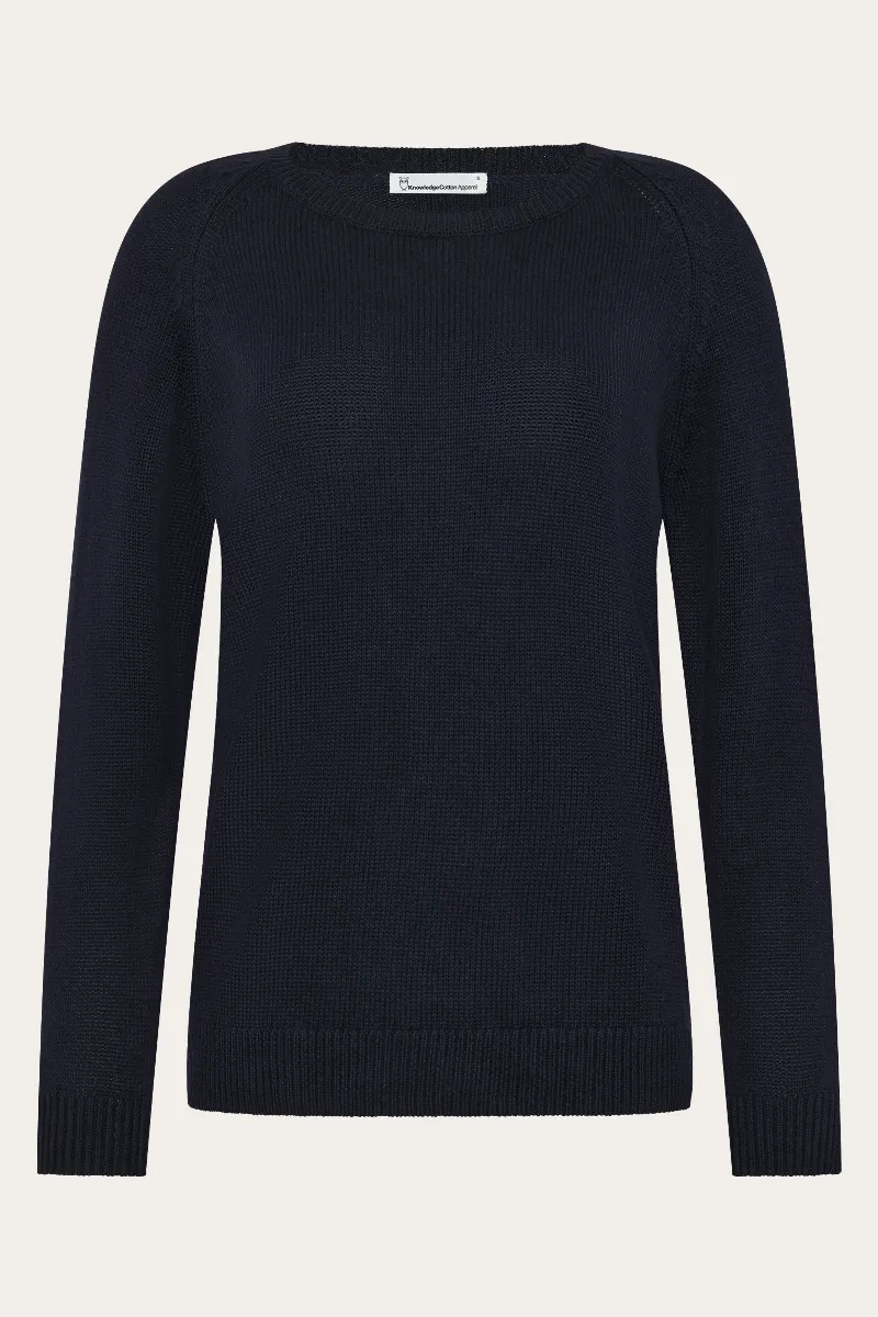 KnowledgeCotton Apparel KnowledgeCotton Apparel Damen vegan Pullover Damen Rundhalsausschnitt Night Sky Navy