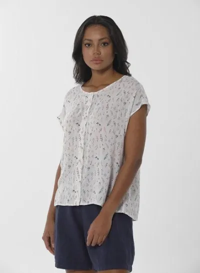 ORGANICATION ORGANICATION Bluse aus Bio-Baumwolle und Bambus mit Blumenmuster