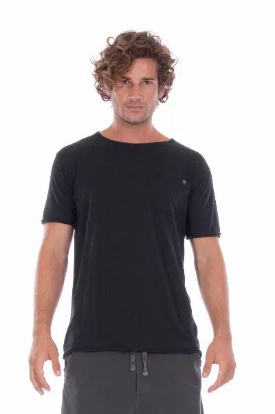 RAVENS VIEW IBIZA RAVENS VIEW IBIZA Herren vegan T-Shirt Rundhalsausschnitt Wild Pocket Anthrazit Grau