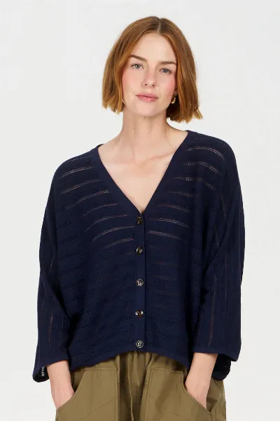 KOMODO KOMODO Damen vegan Pullover Mali Batwing Navy