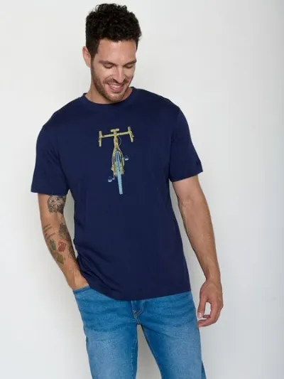GreenBomb GREENBOMB Bike Front Stamp Fusion - Lässiges Oversize-T-Shirt aus Bio-Baumwolle / hochwertiger Print / GOTS / Fair & Vegan
