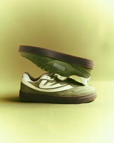 MoEa MoEa Sneakers Veyron Low - Green & Cream - Mushroom