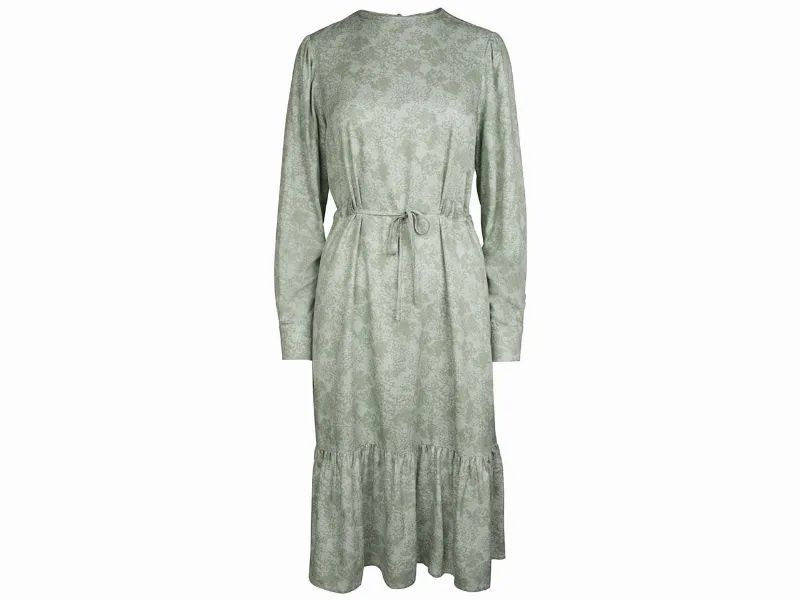 Bleed bleed Damen-Midikleid Mossy mit Bindegürtel, grün,