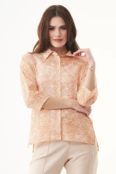 ORGANICATION ORGANICATION Damen vegan Voile Bluse Blume