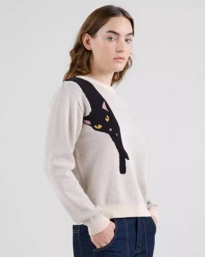 Dedicated DEDICATED Pullover Long Cat - Vanilla White
