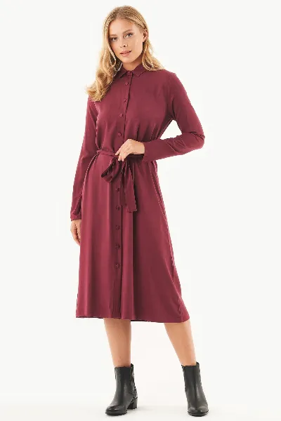 ORGANICATION ORGANICATION Damen vegan Hemdkleid Ecovero Wein
