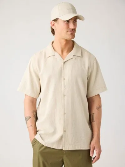 KnowledgeCotton Apparel KnowledgeCotton Apparel Lockeres Kurzarmhemd aus Bio-Baumwolle