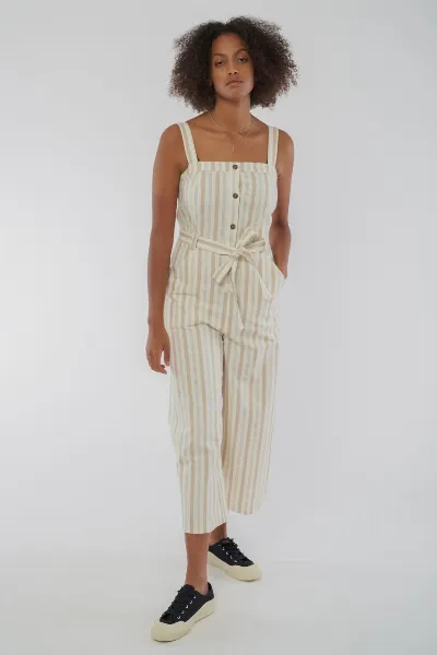 PeopleTree Rena Gestreifter Jumpsuit aus Bio Baumwolle