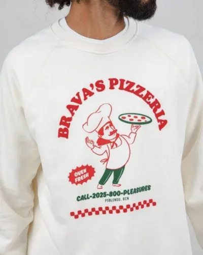 Brava Fabrics Brava Fabrics Hot & Brava Pizza Sweatshirt Weiß