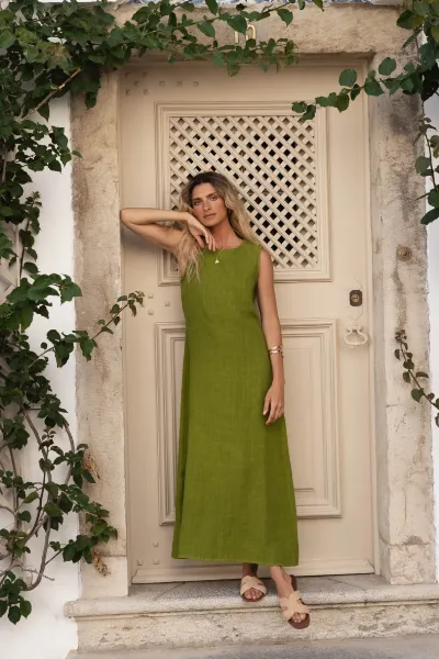 Näz Näz Damen vegan Kleid Leonie Green