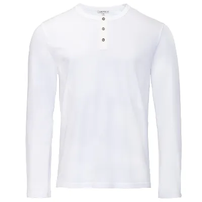 Living Crafts LIVING CRAFTS - Herren Henley Shirt - Weiß