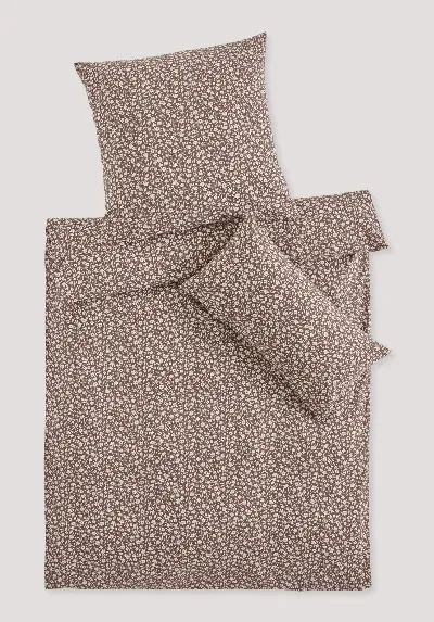 hessnatur hessnatur Renforcé Bettwäsche Set MILLIE aus Bio-Baumwolle - braun - Größe 155x220 / 40x80 cm