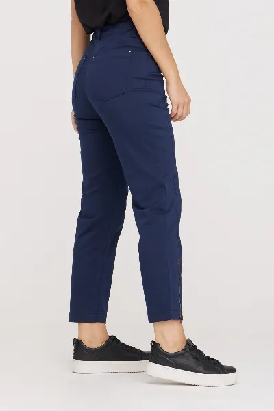 LAURIE LAURIE Damen vegan Hose Piper Regular Crop Marineblau