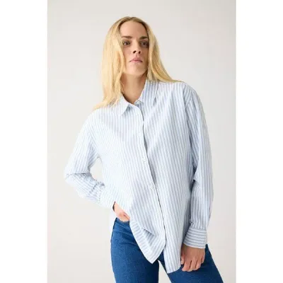 KnowledgeCotton Apparel KnowledgeCotton Apparel Oxford Blusenhemd aus Bio-Baumwolle ROC/GOTS/Vegan
