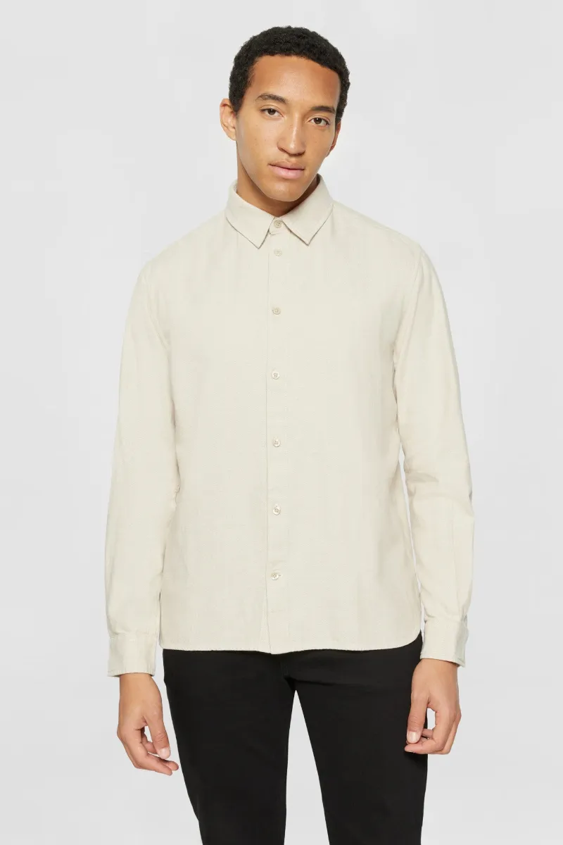 KnowledgeCotton Apparel KnowledgeCotton Apparel Herren vegan Hemd Flanell Dune Regular Leichte Feder Grau