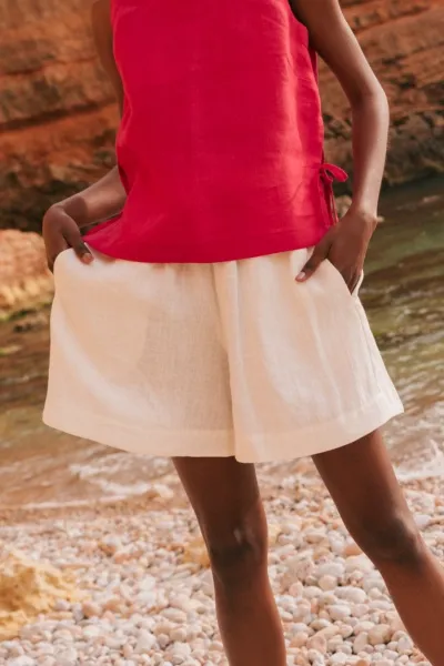 AmourLinen AmourLinen Damen vegan Shorts Betty Klassisch