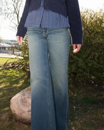 Nudie Jeans Nudie Jeans Wide Heidi Jeans - Summer Shadow
