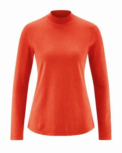 HempAge HempAge Damen Langarm-Shirt mit Stehkragen Hanf/Bio-Baumwolle