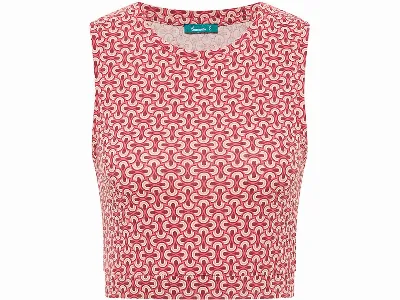 tranquillo tranquillo Bio-Damen-Jersey-Crop-Top mit Rundhalsausschnitt, waves,