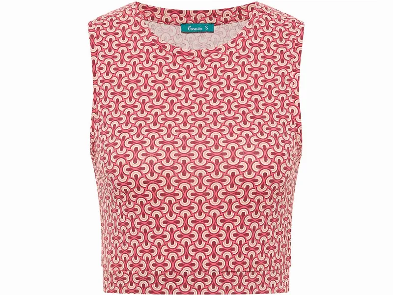 tranquillo tranquillo Bio-Damen-Jersey-Crop-Top mit Rundhalsausschnitt, waves,