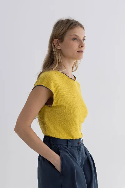 TWOTHIRDS TWOTHIRDS Damen vegan T-Shirt Lovrecina Goldgrün