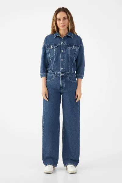 DAWN Dawn Damen vegan Jumpsuit Ros Vintage Blau