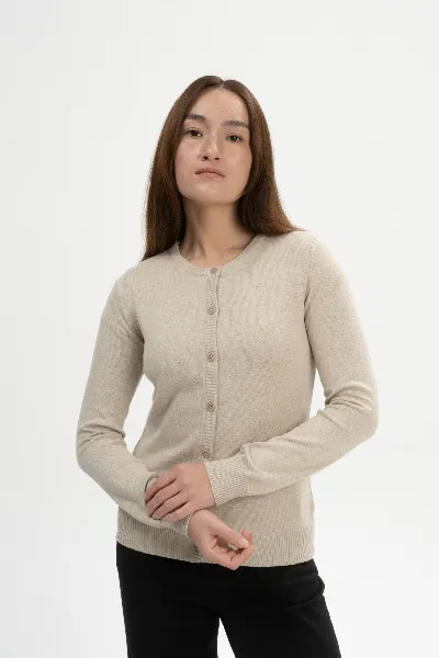 MELA MELA Damen vegan Strickjacke Fine Nameen Pebble Melange