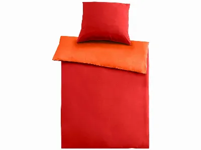 Cotonea Cotonea Wendebettwäsche 'Edelbiber' aus Bio-Baumwolle 80 x 80 cm/135 x 200 cm rot/orange