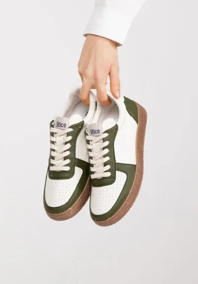 RICE RICE Sneaker Vegan Unisex - OPEN21 Green Ecru