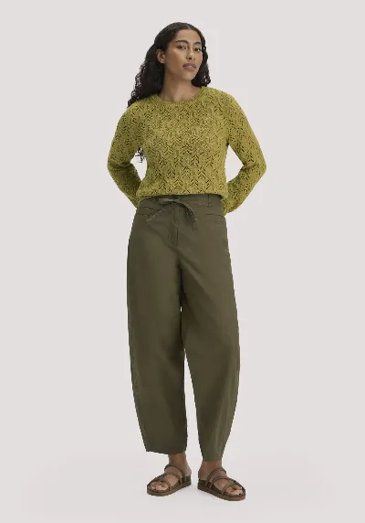 hessnatur hessnatur Damen Hose Barrel Leg aus Bio-Baumwolle - grün
