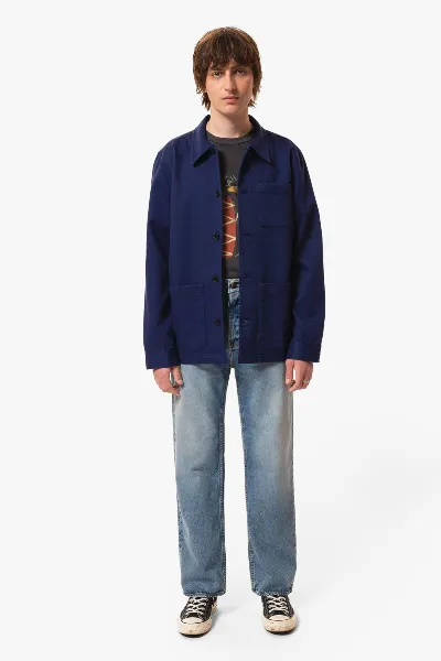Nudie Jeans Jacke Barney Worker Blau