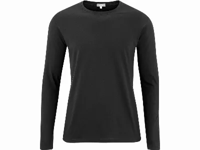 Living Crafts Living Crafts Bio-Herren-Langarmshirt FRANK mit Rundhalsausschnitt, black,