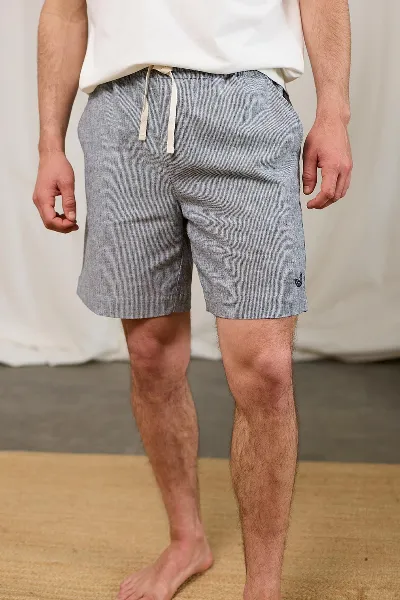 TWOTHIRDS TWOTHIRDS Herren vegan Shorts Liles Marineblau Gestreift