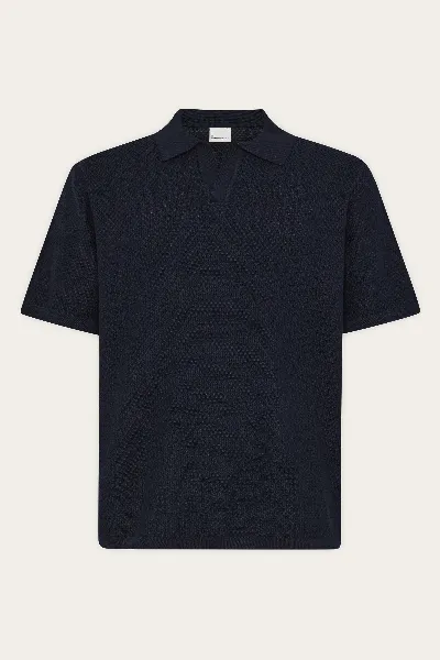 KnowledgeCotton Apparel KnowledgeCotton Apparel Herren vegan Polohemd Gestrickt Night Sky Navy