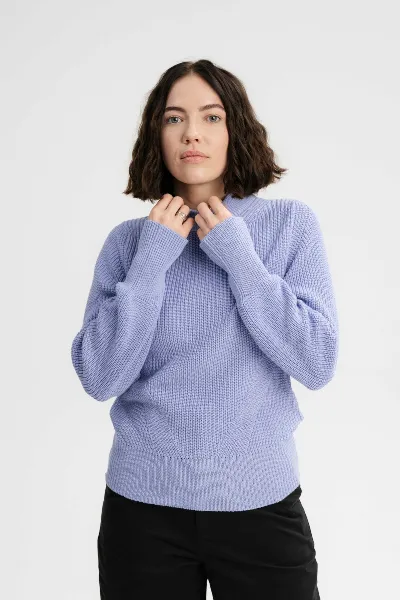 MELA MELA Damen vegan Strickpullover Riya Himmelblau