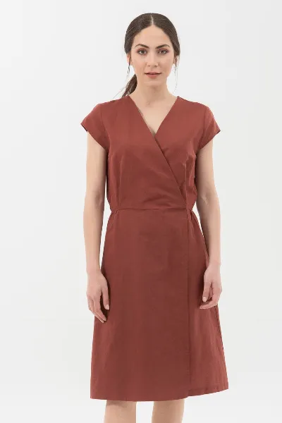 ORGANICATION ORGANICATION Damen vegan Kleid V-Ausschnitt
