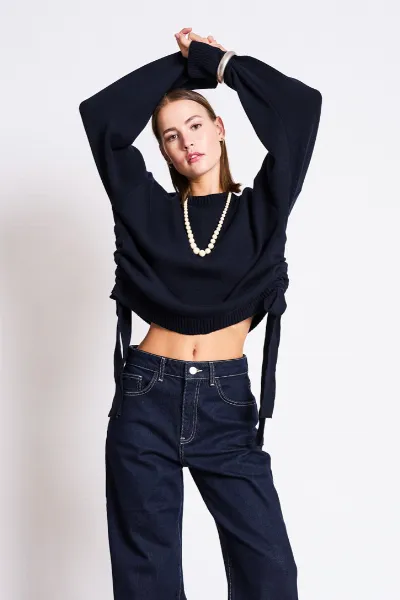 JAN N JUNE JAN 'N JUNE Damen vegan Pullover Caper Nightfall Blue