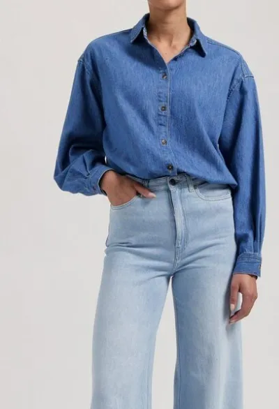 MUD Jeans MUD Jeans Damen Jeanshemd Reese Denim Shirt - Medium Stone