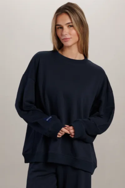 SEAAV SEAAV Damen vegan Sweatshirt Dune Crew Mitternachtsblau