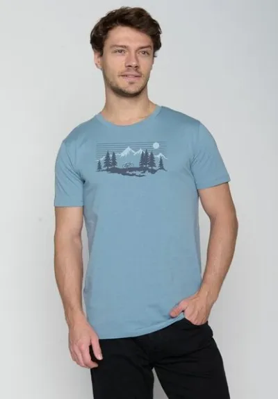 GreenBomb GREENBOMB Bike Mountain Pines Guide - Sportliches T-Shirt aus Bio-Baumwolle / hochwertiger Print / GOTS / Fair & Vegan