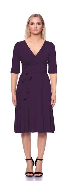 Ingoria Ingoria AVA wendbares Wickelkleid 3/4 Arm mit schwingendem Rock (Uni)