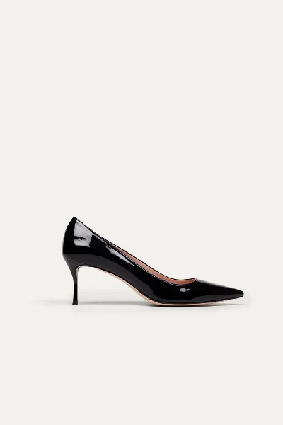 BIKKOU BIKKOU Damen vegan Pumps Mondayat Im Büro Schwarzer Lack