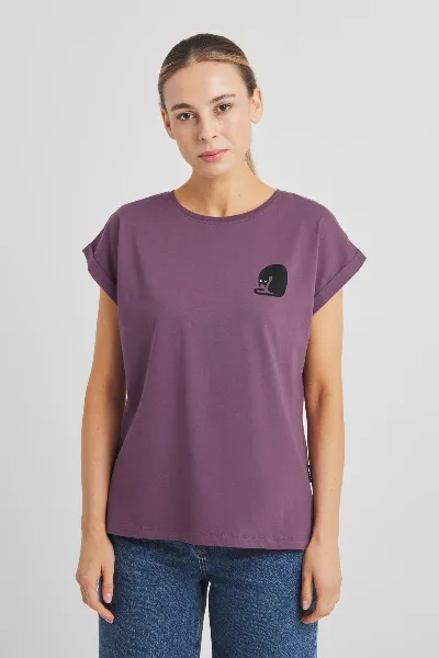 dedicated T-Shirt Visby Curious Cat Lila
