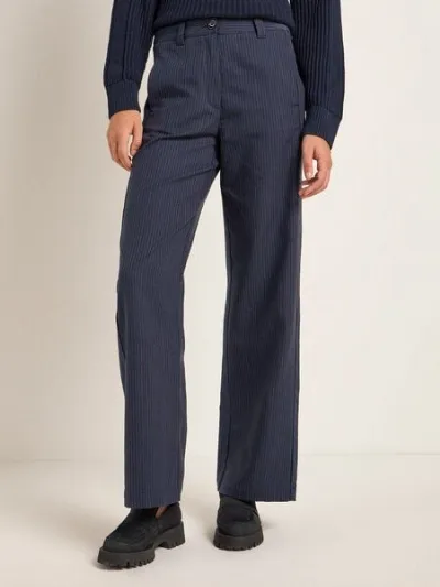 LANIUS LANIUS Nadelstreifen Marlenehose aus Bio-Baumwolle, Leinen und TENCEL