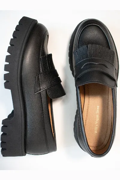 Will's Vegan Store Will's Vegan Store Damen vegan Loafers Fransen Track Sohle Lack