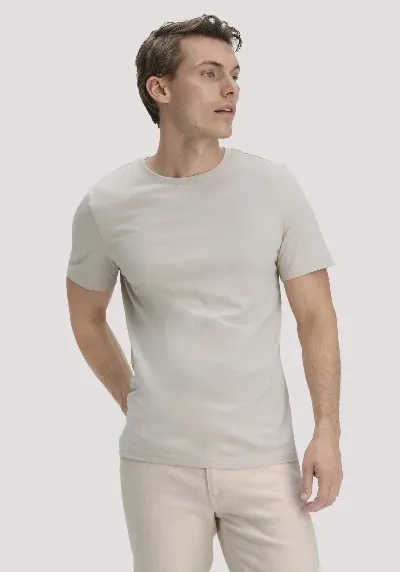 hessnatur hessnatur Herren T-Shirt Regular aus Regenerative Organic Cotton (ROC) - beige