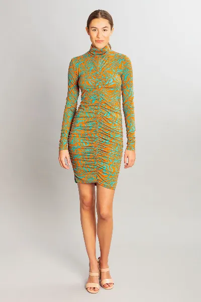 MAHLA MAHLA Damen vegan Kleid Vera Türkis & Orange