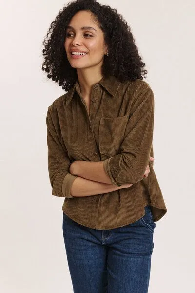 TRANQUILLO TRANQUILLO Cordbluse Alvaa aus GOTS-Bio-Baumwolle