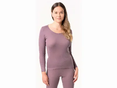 Living Crafts Living Crafts Bio-Damen-Langarmshirt JOHANNA ohne Seitennähte, mauve,